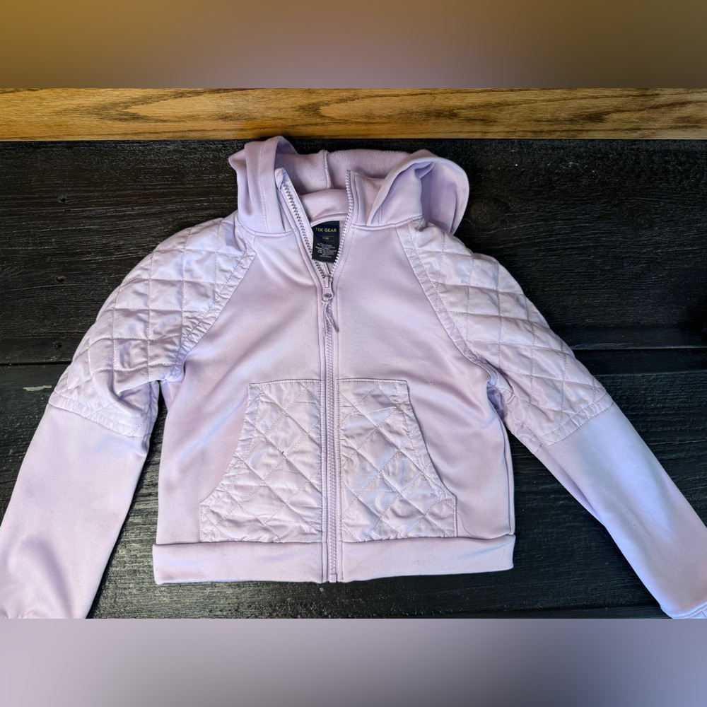 Lilac Quilted Kids Hoodie